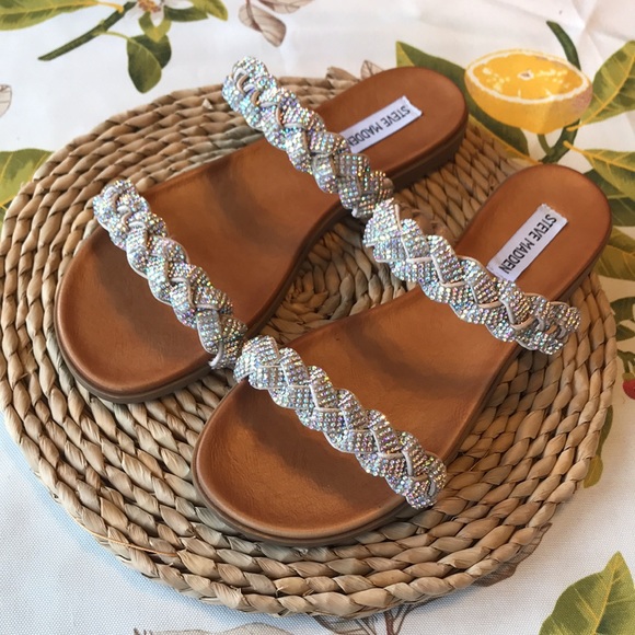 Steve Madden Shoes | Brand New Steve Madden Sparkly Braided Sandals | Poshmark